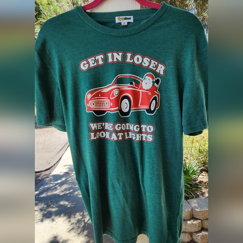 Get In Loser Santa Clause Christmas Tipsy Elves Meme Funny T-Shirt